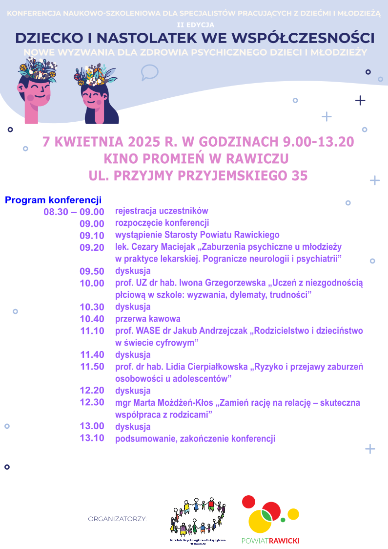 KONFERENCJA NAUKOWO-SZKOLENIOWA DLA SPECJALISTÓW PRACUJĄCYCH Z DZIEĆMI I MŁODZIEŻĄ